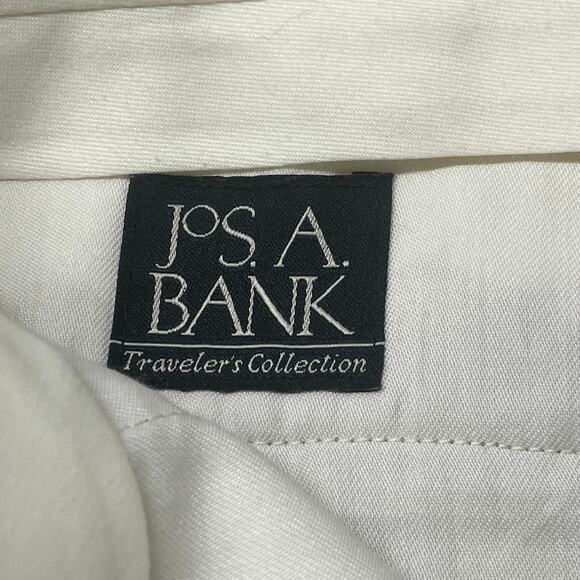 Jos A Banks Travelers Collection 100% Linen Pleated Cuffed Trouser Pants 35x30 - Picture 4 of 11